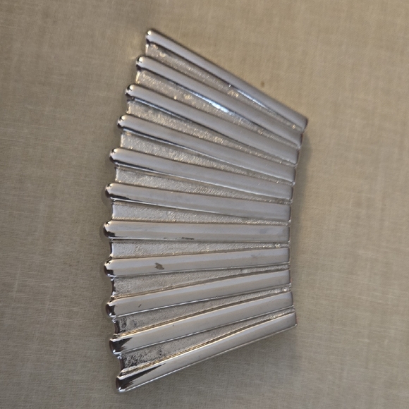 Other - Silver Metallic Accordion-Style Clutch